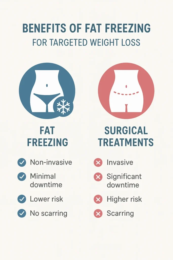 graphic showing the benefits of fat freezing Uckfield