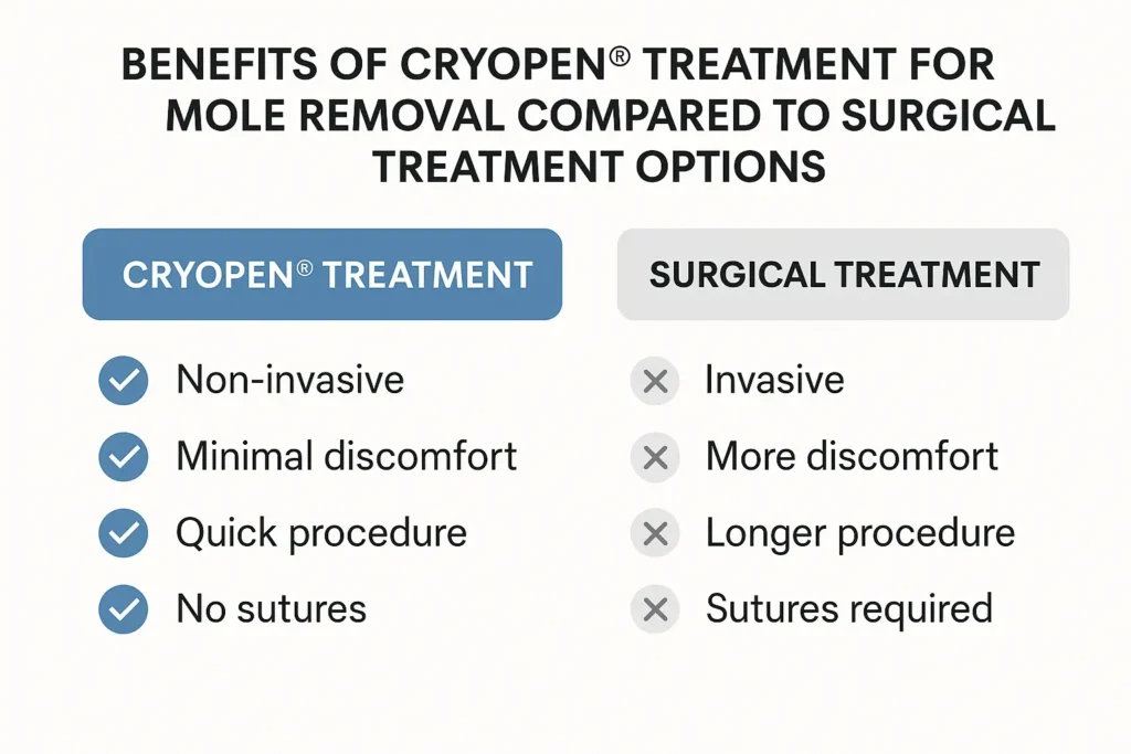 Benefits of facial mole removal Uckfield - call our team today to book a consultation